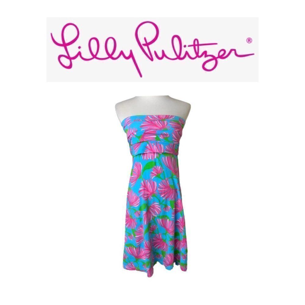 Vintage Lilly Pulitzer Pink & Blue Sundress. Sz XS